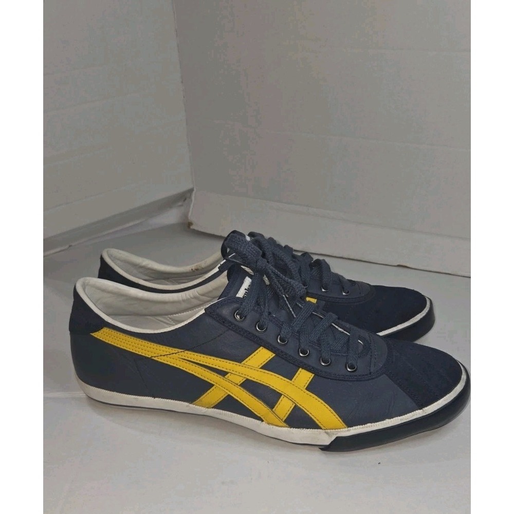 Asics HL7GO Onitsuka Tiger 77 Navy/Yellow Leather Men's US Size 14